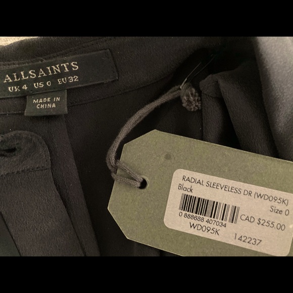 Brand New ALLSAINTS Radial Dress Silk Size 0 - Picture 6 of 7